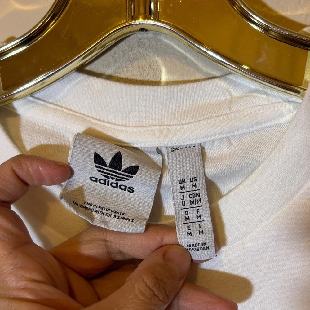 Adidas Men's Tee with Purple Logo on White